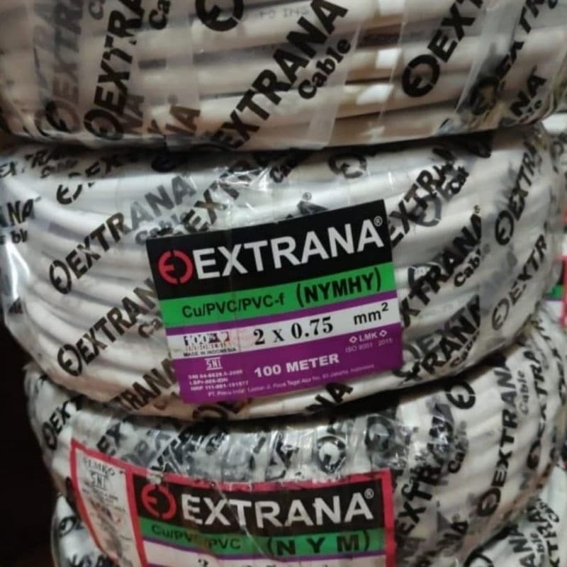 Kabel Listrik EXTRANA NYMHY 2 x 0.75mm Kabel Serabut