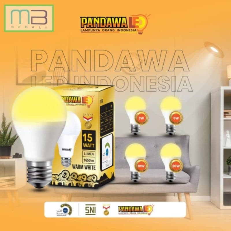 Lampu Pandawa Led BULB Premium Series Warm White SNI