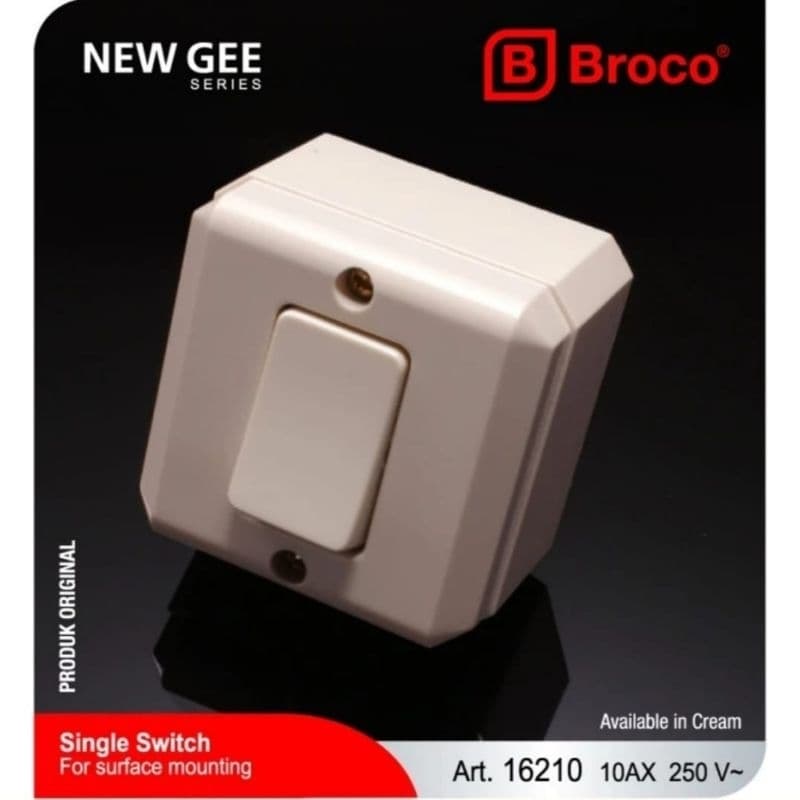 BROCO OB SAKLAR ENGKEL SEGI CREAM 16210 (1621011) SINGLE TUNGGAL