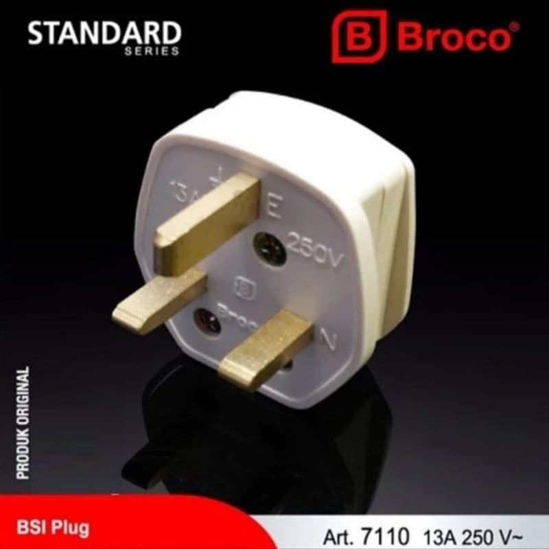 BROCO STEKER AC COLOKAN KAKI 3 ARDE WHITE 7110-55