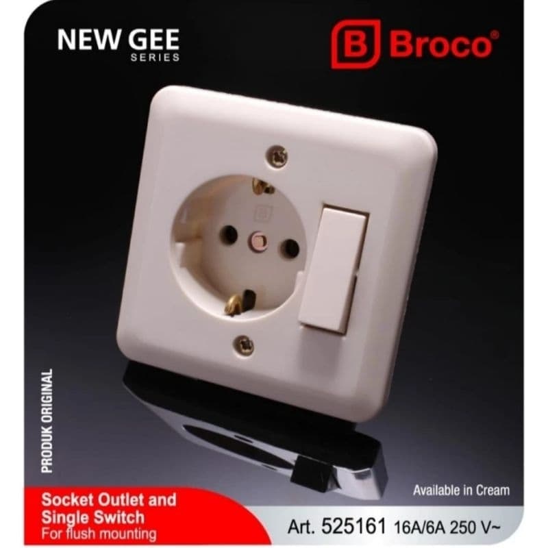 BROCO IB SAKLAR ENGKEL + STOP KONTAK CREAM (52516111) NEW GEE