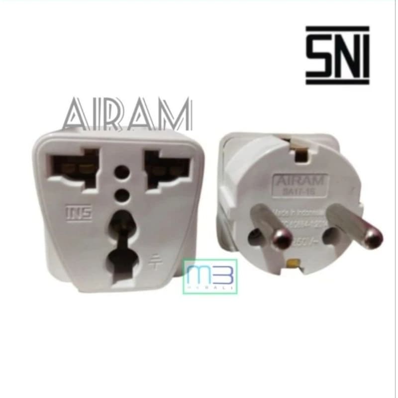 Over Steker Adaptor 3 Lubang Travel Adaptor Ke 2 Universal ( UK+US+AU )