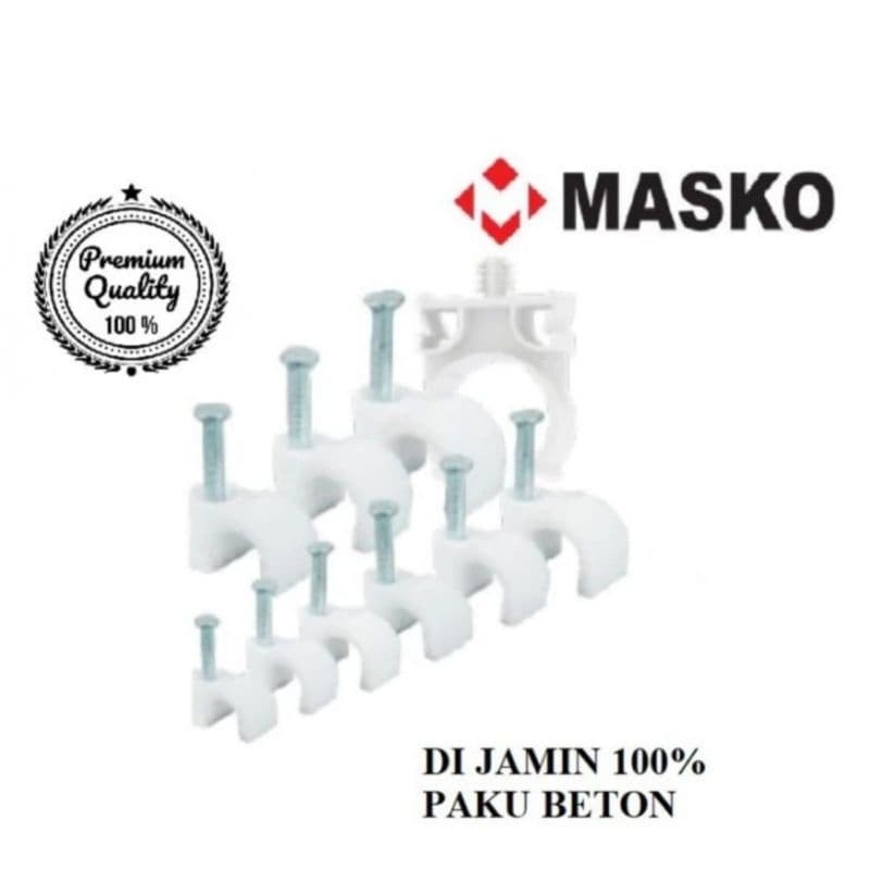 Masko Klem Kabel Paku Beton / Cable Clip Listrik White