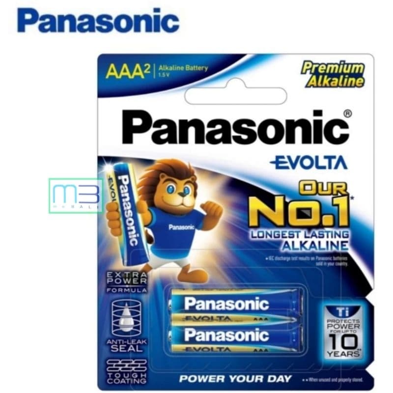 Battery Panasonic EVOLTA AAA A3 LR03EG/2B 1.5V LR03EGND 2Pcs