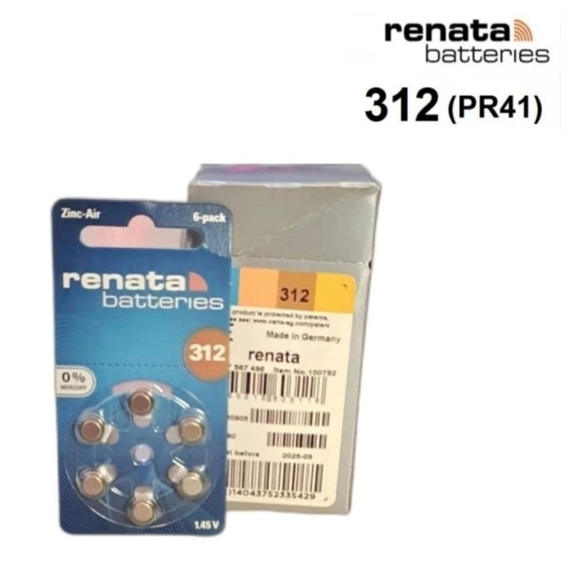 Renata ZA 312 (ZA312) Hearing Aid Battery Baterai Alat Bantu Dengar PR41 ZA312