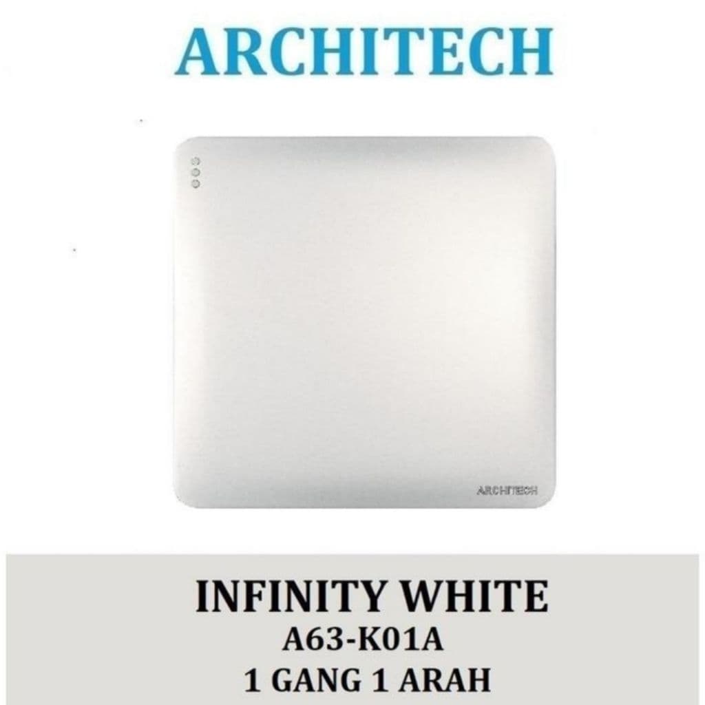 Architech Infinity Series White A63-K01A Saklar Engkel 1 Gang 1 Arah dan 2 Arah