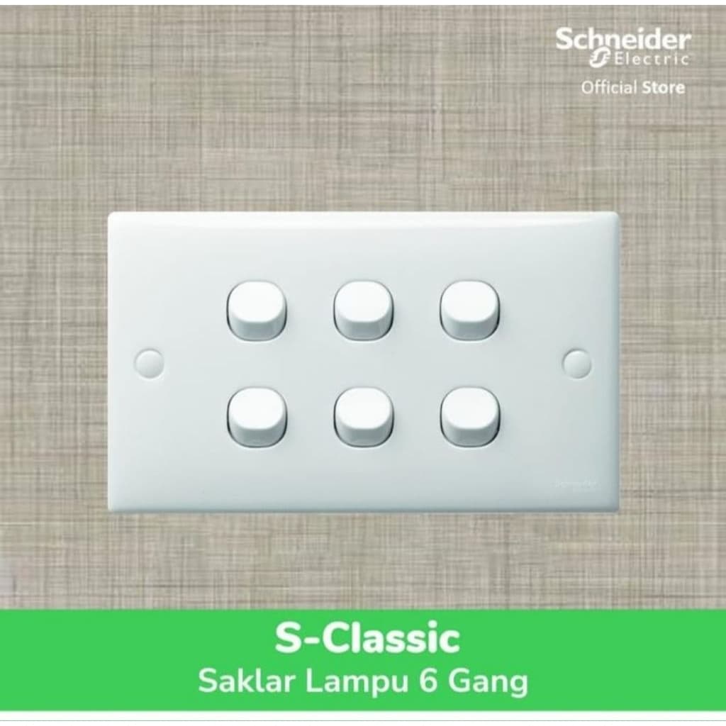 Schneider Electric S- Classic Saklar Lampu 6 Gang - ET36_1_2AR_WE White