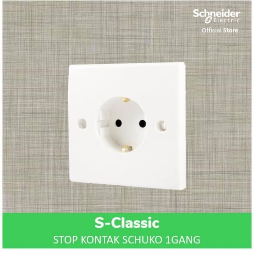 Schneider Electric S-Classic Stop Kontak 1 Gang Schuko-E426_16S_WE_G3 White