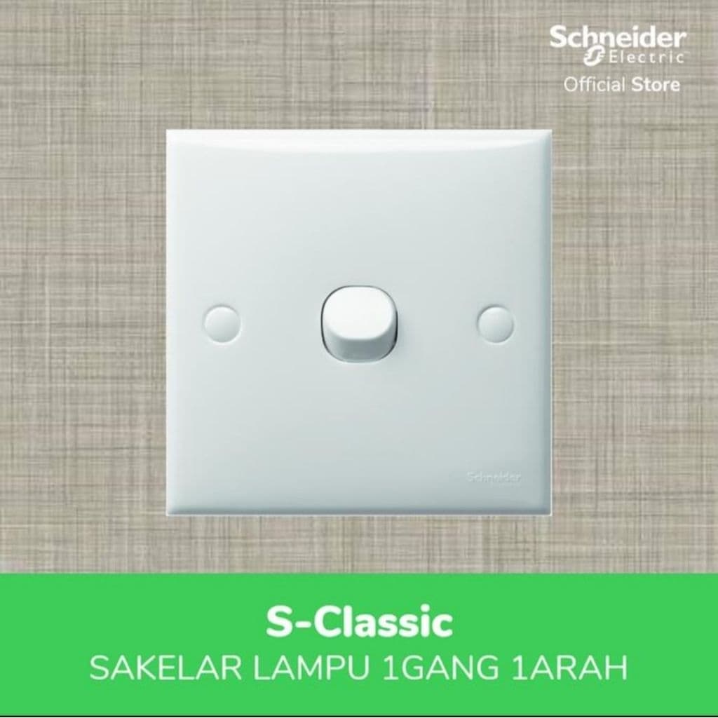 Schneider Electric S-Classic Saklar Lampu 1 Gang 1 Arah-E31_1_2AR_WE_G3 White
