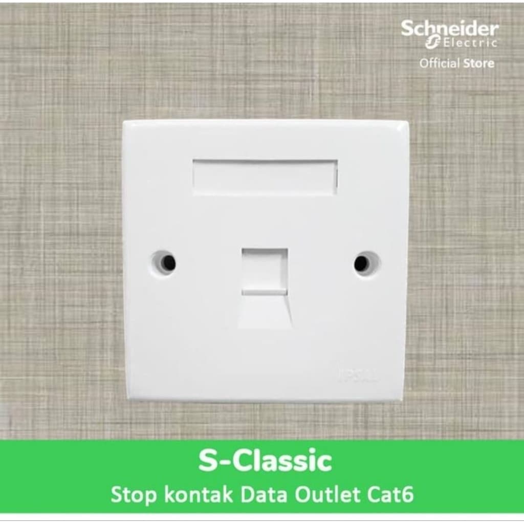 Schneider Electric S-Classic Stop Kontak Data 6 - DC6KYBRWPS1PSWT_WE White