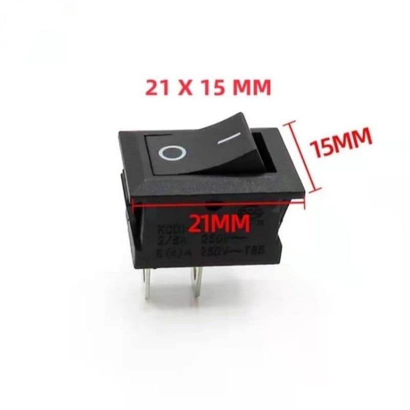 Rocker Switch 2 Pin Segi Hitam