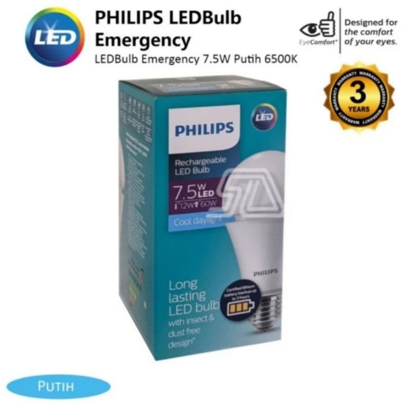 Philips Rechargeable 7.5W Led Bulb 6500K Putih