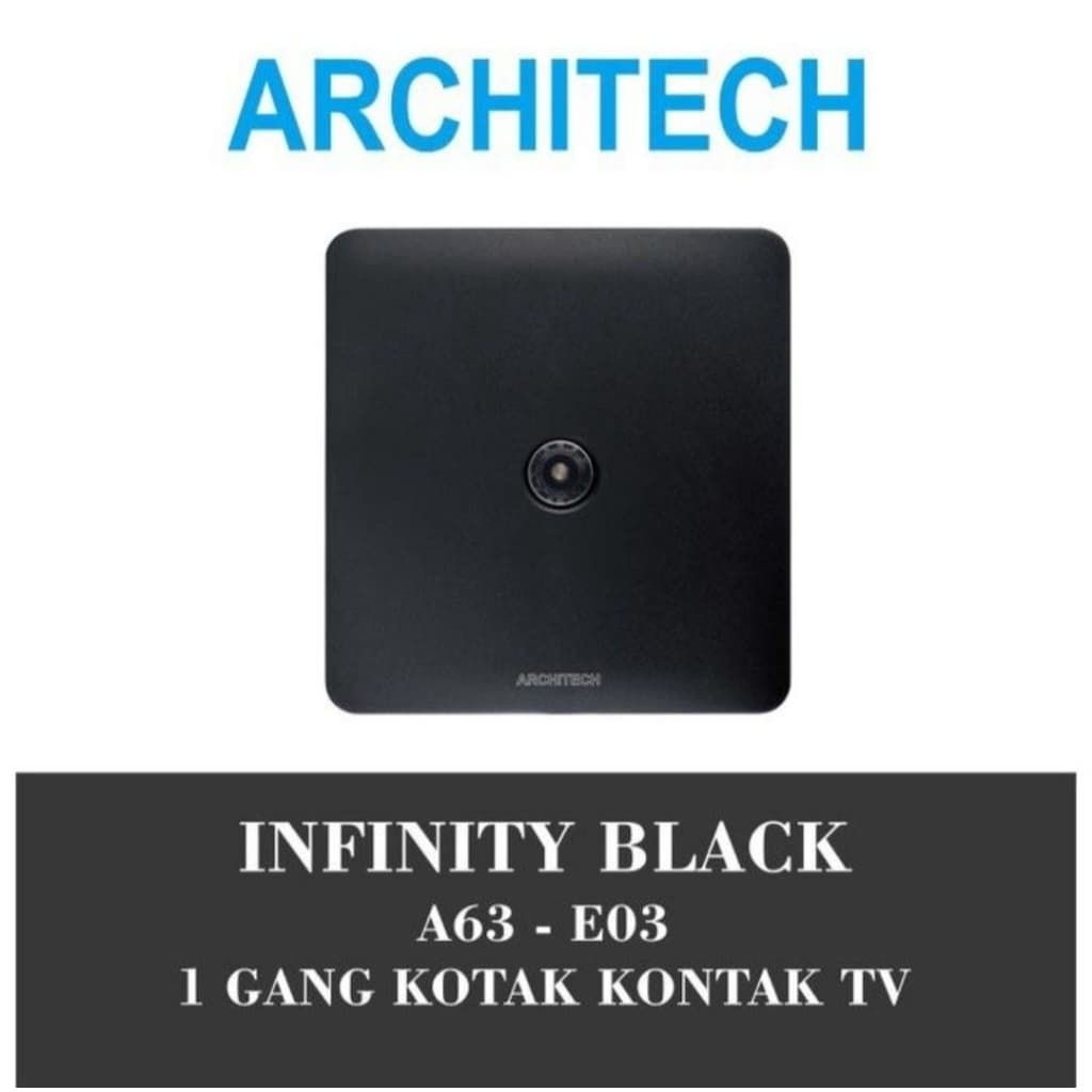 Architech Infinity Series Black A63-E03 Stop Kontak/Outlet/Jack Tv