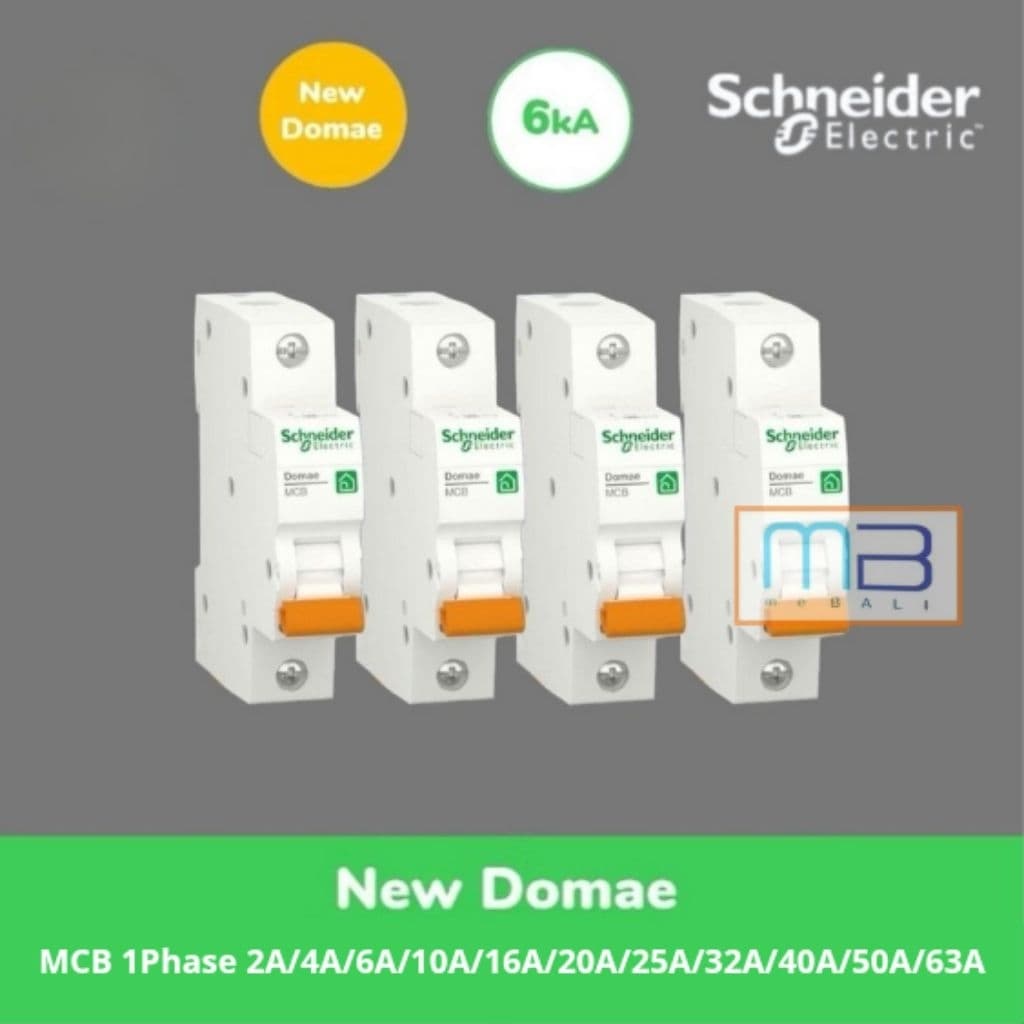 Schneider Electric NEW DOMAE MCB 2A 4A 6A 10A 16A 20A 25A 32A 40A 50A 63A 1Phase Original
