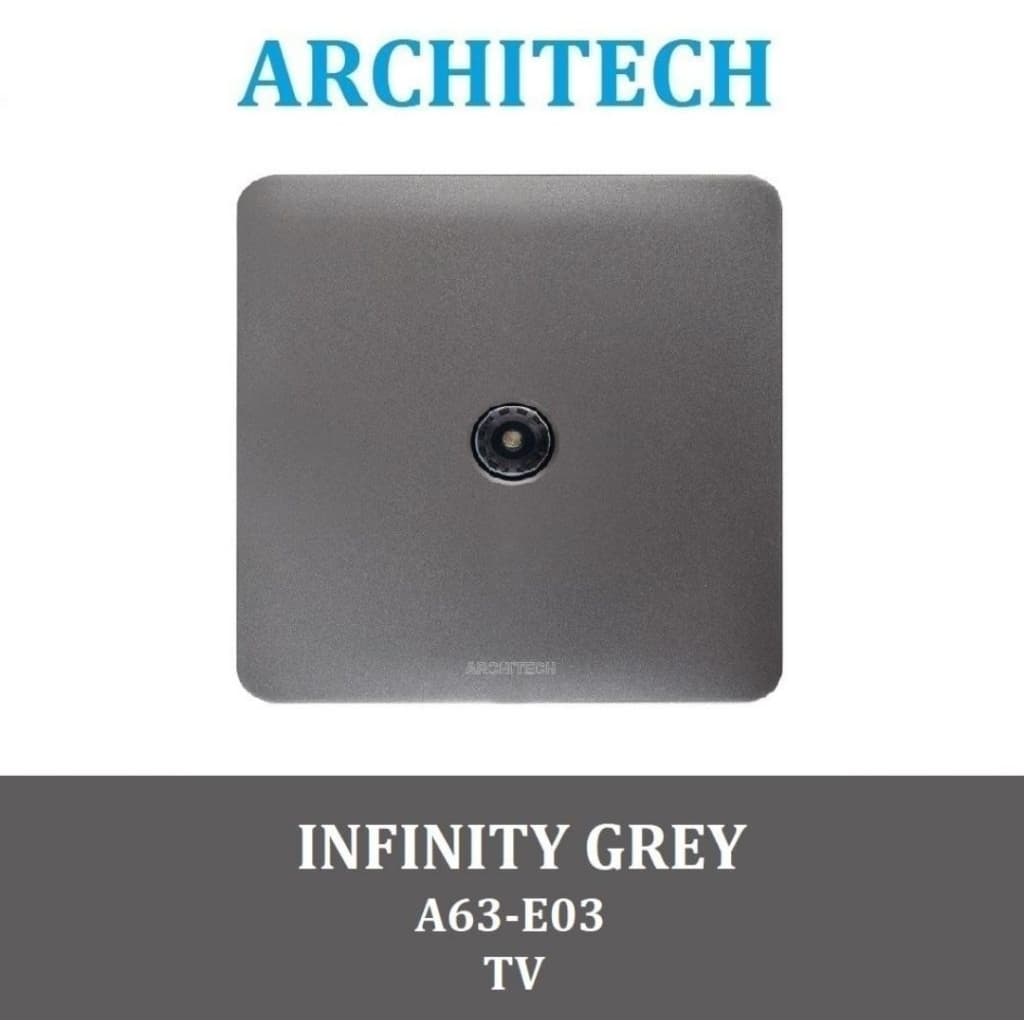 Architech Infinity Series Grey A63-E03 Stop Kontak/Outlet/Jack Tv