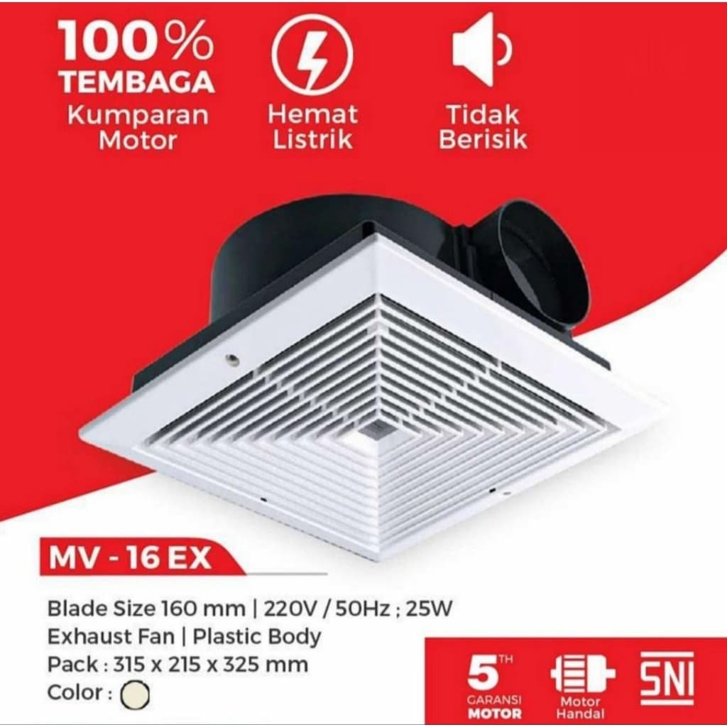 Exhausth Fan Plafon Maspion MV-16EX / Kipas Hexos Ceilling Plafon Ventilating MV-16EX