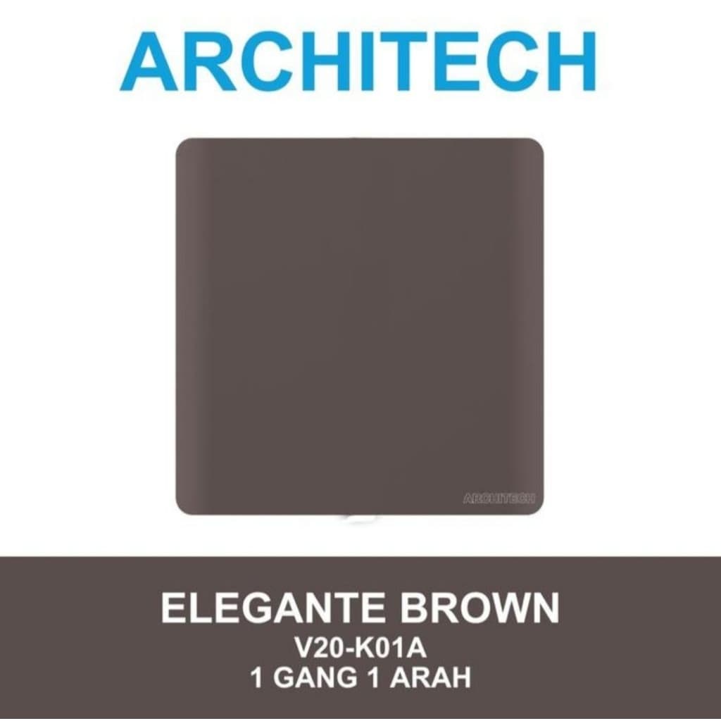 Architech Elegante Brown V20-K01A Saklar Engkel 1 Gang 1 Arah