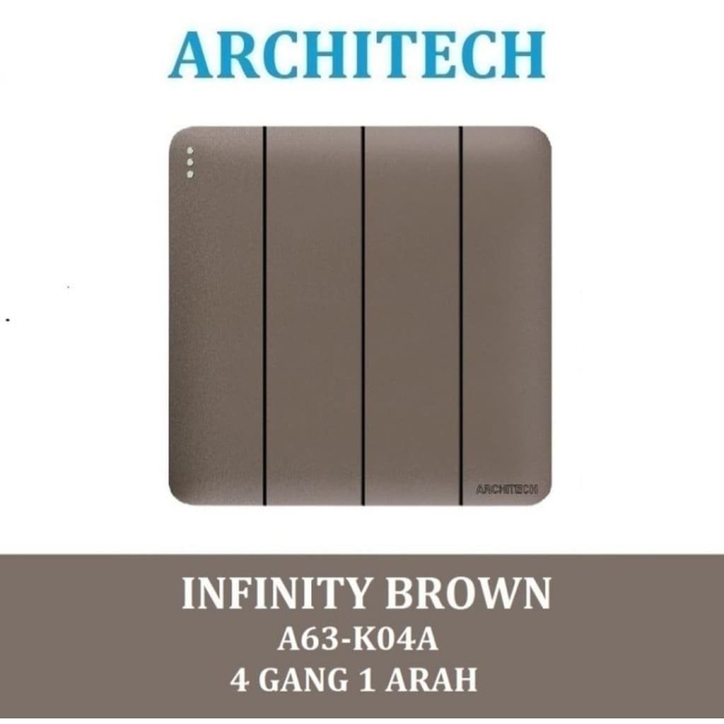 Architech Infinity Series Brown A63-K04A Saklar Seri 4 Gang 1 Arah dan 2 Arah