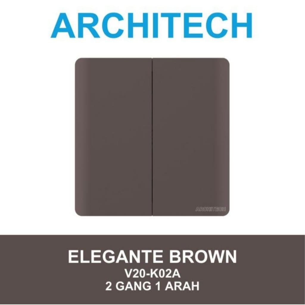 Architech Elegante Brown V20-K02A Saklar Seri 2 Gang 1 Arah