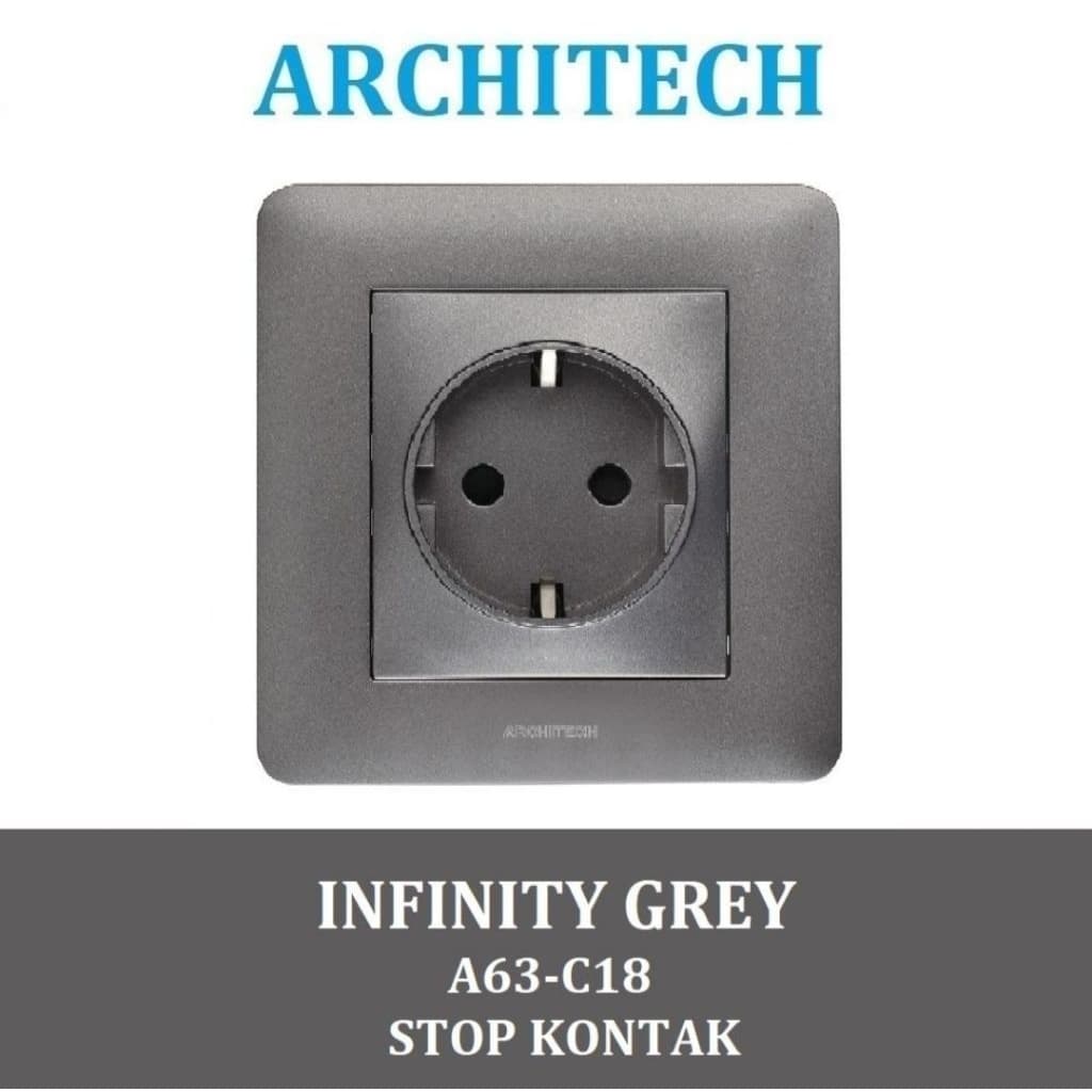 Architech Infinity A63-C18 Stop Kontak Grey