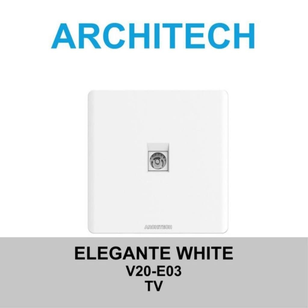 Architech Elegante Series White V20-E03 Stop Kontak/Outlet/Jack Tv