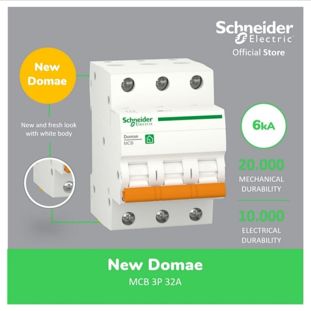 Schneider Electric New Domae Mcb 3p 32A C 32A 6000A - DOMF01332
