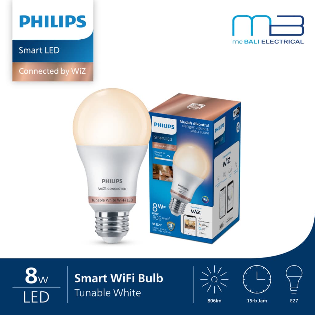 Philips Smart Wifi Led Bulb 8Watt With Bluetooth Tunable White