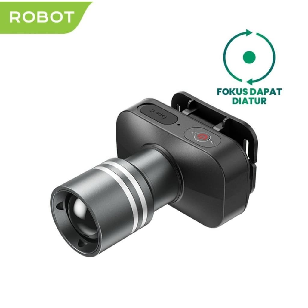 Robot RT-HL01 Senter Kepala Headlamp Outdoor Camping/Emergency Lamp Led Rechargeable