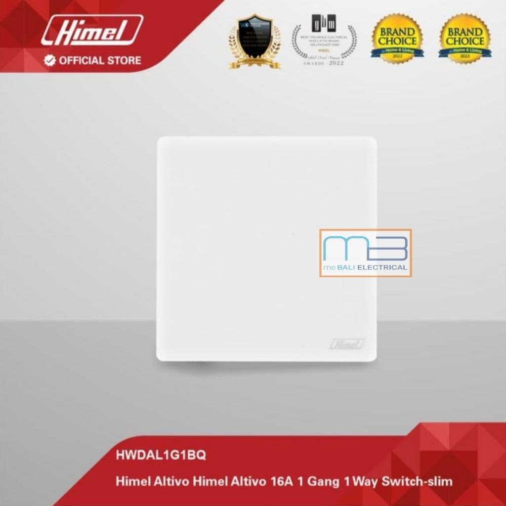 Himel Altivo 16A 1 Gang 1 Arah Saklar-Slim White