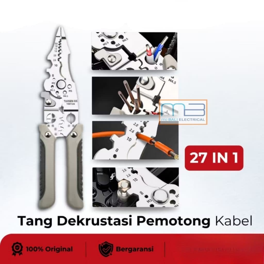 Tang Dekrutasi Kabel Pengupas Kawat Multi Fungsi / Alat Tang Pengupas Kabel Listrik